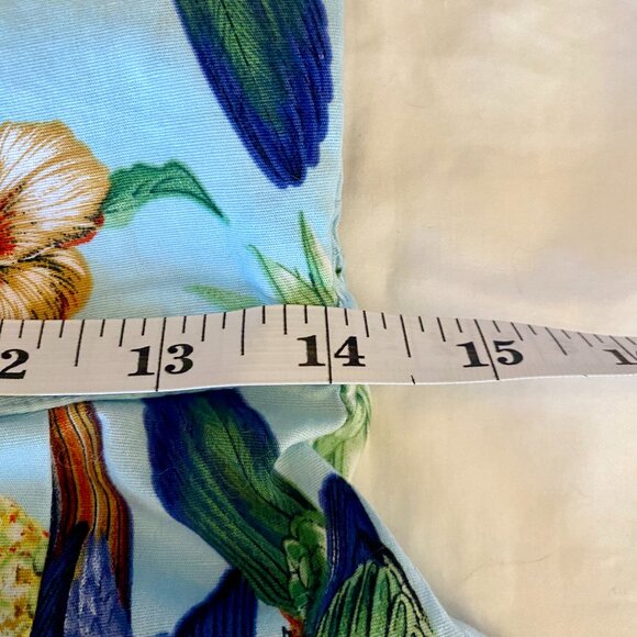 Hell Bunny Vixen Light Blue w Parrots Tropical Pin Up Tiki Halter Dress M - Picture 11 of 12